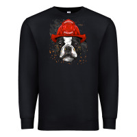 Black boston terrier firefighter boston terrier dog lover premium Premium Sweatshirt - linhVisuals