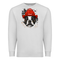 Dove Grey boston terrier firefighter boston terrier dog lover premium Premium Sweatshirt - linhVisuals