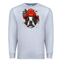 Heather Grey boston terrier firefighter boston terrier dog lover premium Premium Sweatshirt - linhVisuals