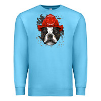Ocean Blue boston terrier firefighter boston terrier dog lover premium Premium Sweatshirt - linhVisuals