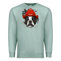 Seafoam boston terrier firefighter boston terrier dog lover premium Premium Sweatshirt - linhVisuals