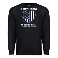 Black national police week shirt in memory and honor us flag Premium Sweatshirt - linhVisuals