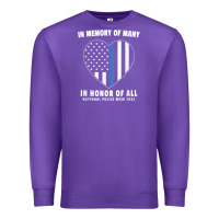 Purple national police week shirt in memory and honor us flag Premium Sweatshirt - linhVisuals