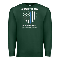 Sports Green national police week shirt in memory and honor us flag Premium Sweatshirt - linhVisuals