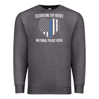 Charcoal Heather national police week shirt vintage blue line american flag Premium Sweatshirt - linhVisuals