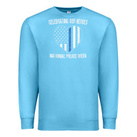 Ocean Blue national police week shirt vintage blue line american flag Premium Sweatshirt - linhVisuals
