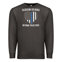 Smoke national police week shirt vintage blue line american flag Premium Sweatshirt - linhVisuals