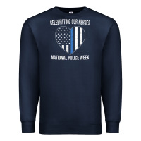 Navy national police week shirt vintage blue line american flag Premium Sweatshirt - linhVisuals