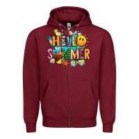 Burgundy hello summer Zipper Hoodie - JahusDesignShop