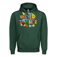 Sports Green hello summer Zipper Hoodie - JahusDesignShop