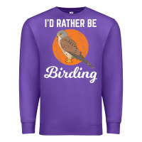 Purple birding birdwatching kestrel bird bird Premium Sweatshirt - linhVisuals