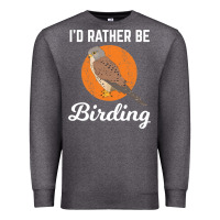 Charcoal Heather birding birdwatching kestrel bird bird Premium Sweatshirt - linhVisuals