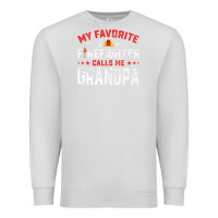 Dove Grey mens father's day my favorite firefighter calls me grandpa premium Premium Sweatshirt - linhVisuals