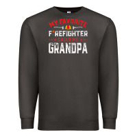 Smoke mens father's day my favorite firefighter calls me grandpa premium Premium Sweatshirt - linhVisuals