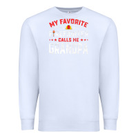 White mens father's day my favorite firefighter calls me grandpa premium Premium Sweatshirt - linhVisuals