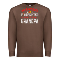 Chestnut mens father's day my favorite firefighter calls me grandpa premium Premium Sweatshirt - linhVisuals