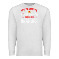 Oatmeal Heather mens father's day my favorite firefighter calls me grandpa premium Premium Sweatshirt - linhVisuals