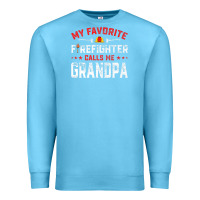 Ocean Blue mens father's day my favorite firefighter calls me grandpa premium Premium Sweatshirt - linhVisuals