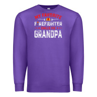 Purple mens father's day my favorite firefighter calls me grandpa premium Premium Sweatshirt - linhVisuals