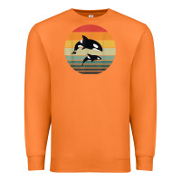 Carrot orca family vintage retro art, killer whale family Premium Sweatshirt - linhVisuals