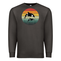 Smoke orca family vintage retro art, killer whale family Premium Sweatshirt - linhVisuals