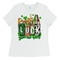 White St. Patrick's Forget luck give me beer Ladies Tee - OliviaCreatesArt