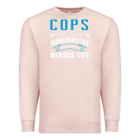 Pale Pink cops because firefighters need heroes too premium Premium Sweatshirt - linhVisuals