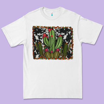Aztec Cowhide Cacti Premium Tee Designed By Ranaportraitstore