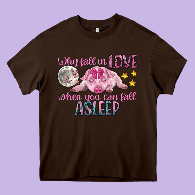 Why Fall In Love When You Can Fall Asleep Heavy Core Tee Designed By Cowgirlartshop