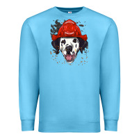 Ocean Blue dalmatian firefighter dalmatian dog lover Premium Sweatshirt - linhVisuals
