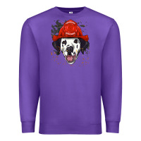 Purple dalmatian firefighter dalmatian dog lover Premium Sweatshirt - linhVisuals