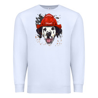 White dalmatian firefighter dalmatian dog lover Premium Sweatshirt - linhVisuals
