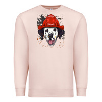 Pale Pink dalmatian firefighter dalmatian dog lover Premium Sweatshirt - linhVisuals