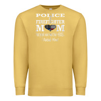 Antique Gold police & firefighter mom, i raised mine fireman mothers day Premium Sweatshirt - linhVisuals