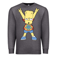 Charcoal Heather groovy bart Premium Sweatshirt - linhVisuals