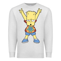 Oatmeal Heather groovy bart Premium Sweatshirt - linhVisuals