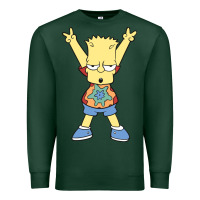 Sports Green groovy bart Premium Sweatshirt - linhVisuals
