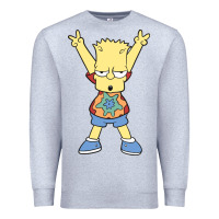 Heather Grey groovy bart Premium Sweatshirt - linhVisuals