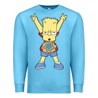 Ocean Blue groovy bart Premium Sweatshirt - linhVisuals