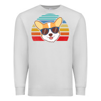 Dove Grey cool corgi vintage 80s dog lover Premium Sweatshirt - linhVisuals