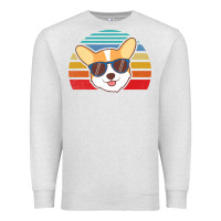 Oatmeal Heather cool corgi vintage 80s dog lover Premium Sweatshirt - linhVisuals