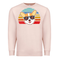 Pale Pink cool corgi vintage 80s dog lover Premium Sweatshirt - linhVisuals