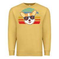 Antique Gold cool corgi vintage 80s dog lover Premium Sweatshirt - linhVisuals
