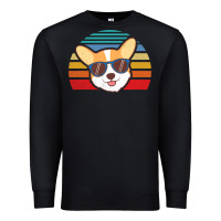 Black cool corgi vintage 80s dog lover Premium Sweatshirt - linhVisuals