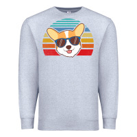 Heather Grey cool corgi vintage 80s dog lover Premium Sweatshirt - linhVisuals