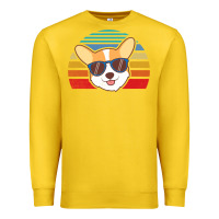 Lemon cool corgi vintage 80s dog lover Premium Sweatshirt - linhVisuals