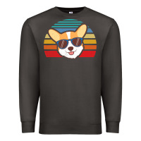 Smoke cool corgi vintage 80s dog lover Premium Sweatshirt - linhVisuals