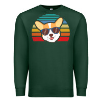 Sports Green cool corgi vintage 80s dog lover Premium Sweatshirt - linhVisuals