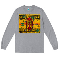 Heather Grey african mask tumbler Long Sleeve Tee - BundleAndBundleShop