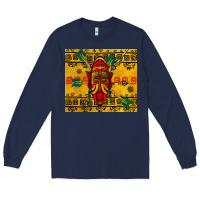 Navy african mask tumbler Long Sleeve Tee - BundleAndBundleShop